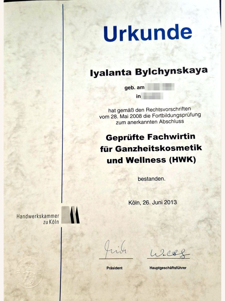 Geprüfte Fachwirtin für Ganzheitskosmetik und Wellness (HWK)